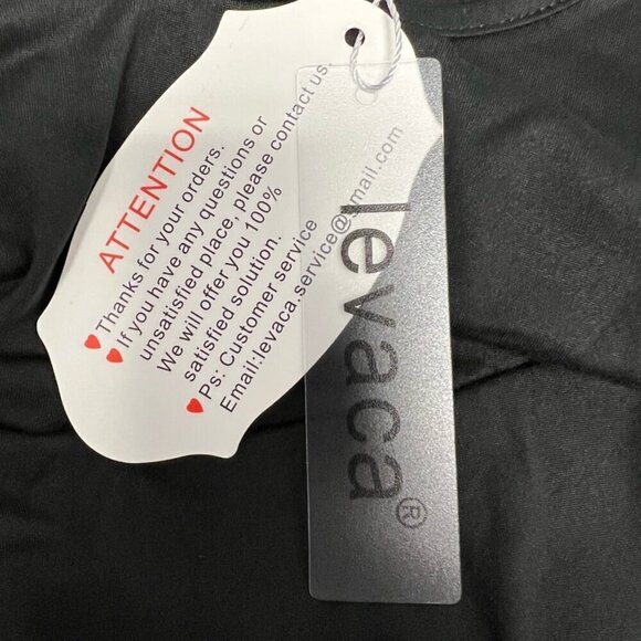 Levaca Womens Dress Black Midi Belted Long Sleeve Diagonal Ruffle Artsy S New - Picture 11 of 12